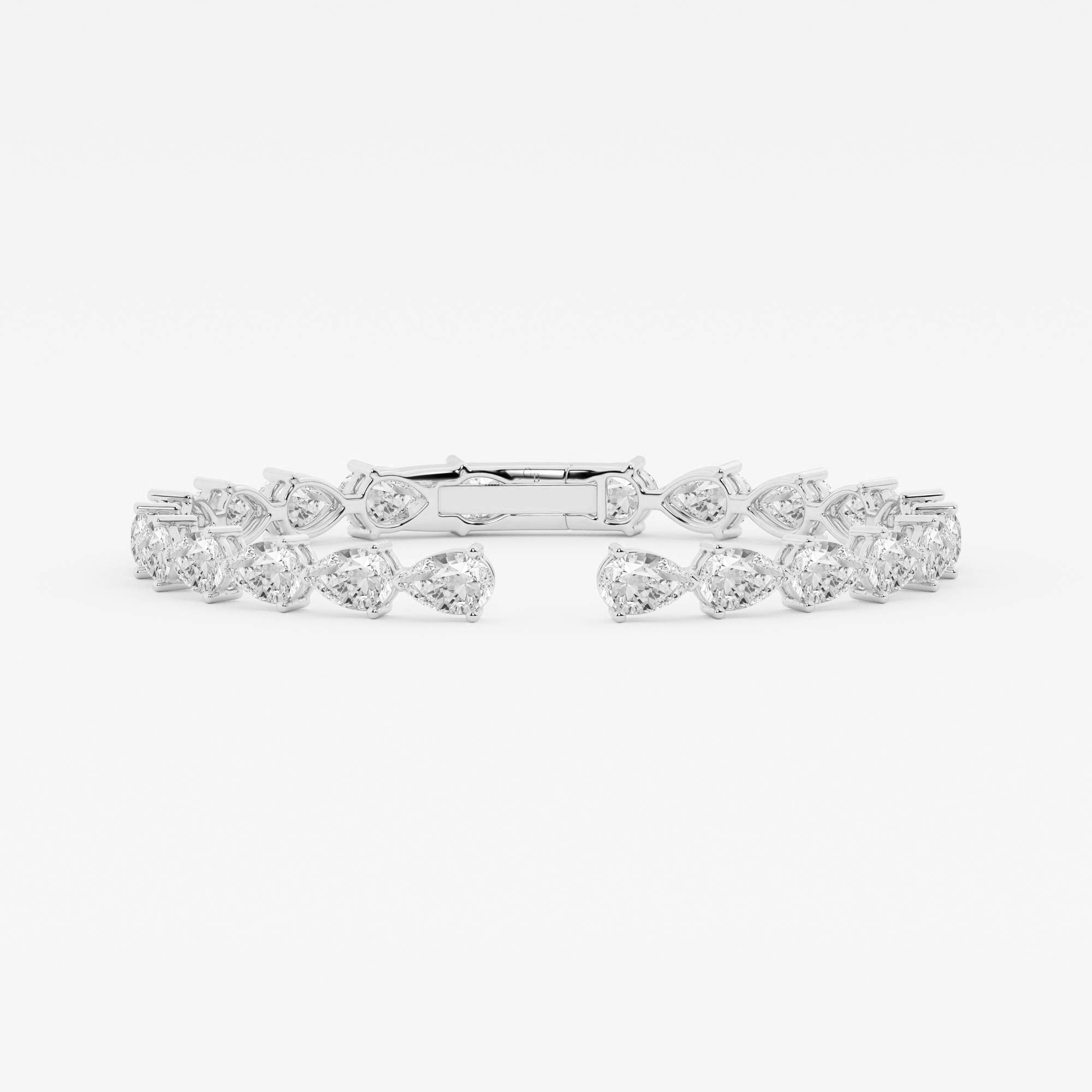Design ID 7959 - Truly Custom 13 1/2 ctw Pear Lab Grown Diamond Bangle Bracelet