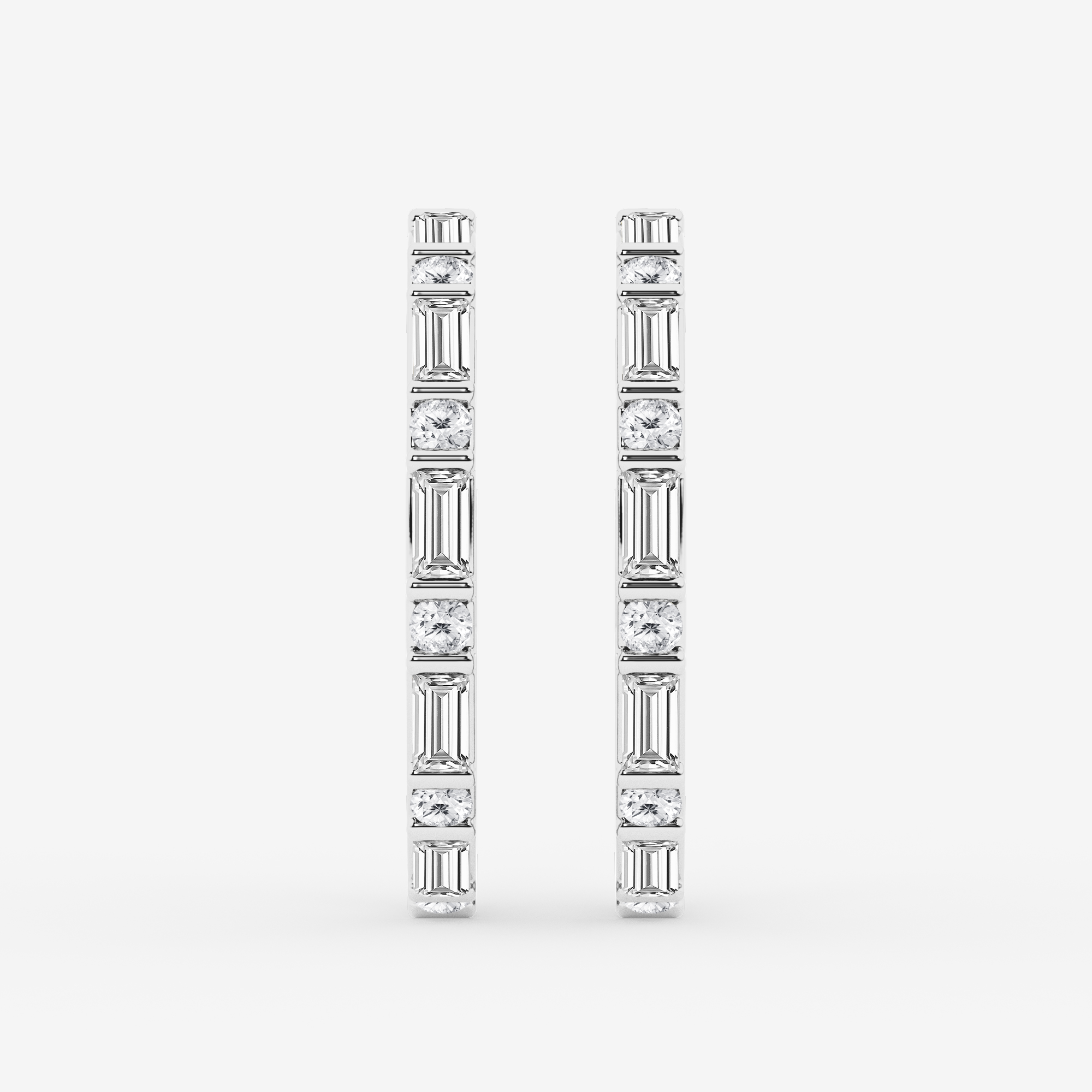 Design ID 8818 -  Truly Custom 2 ctw Round & Baguette Lab Grown Diamond Fashion Earring