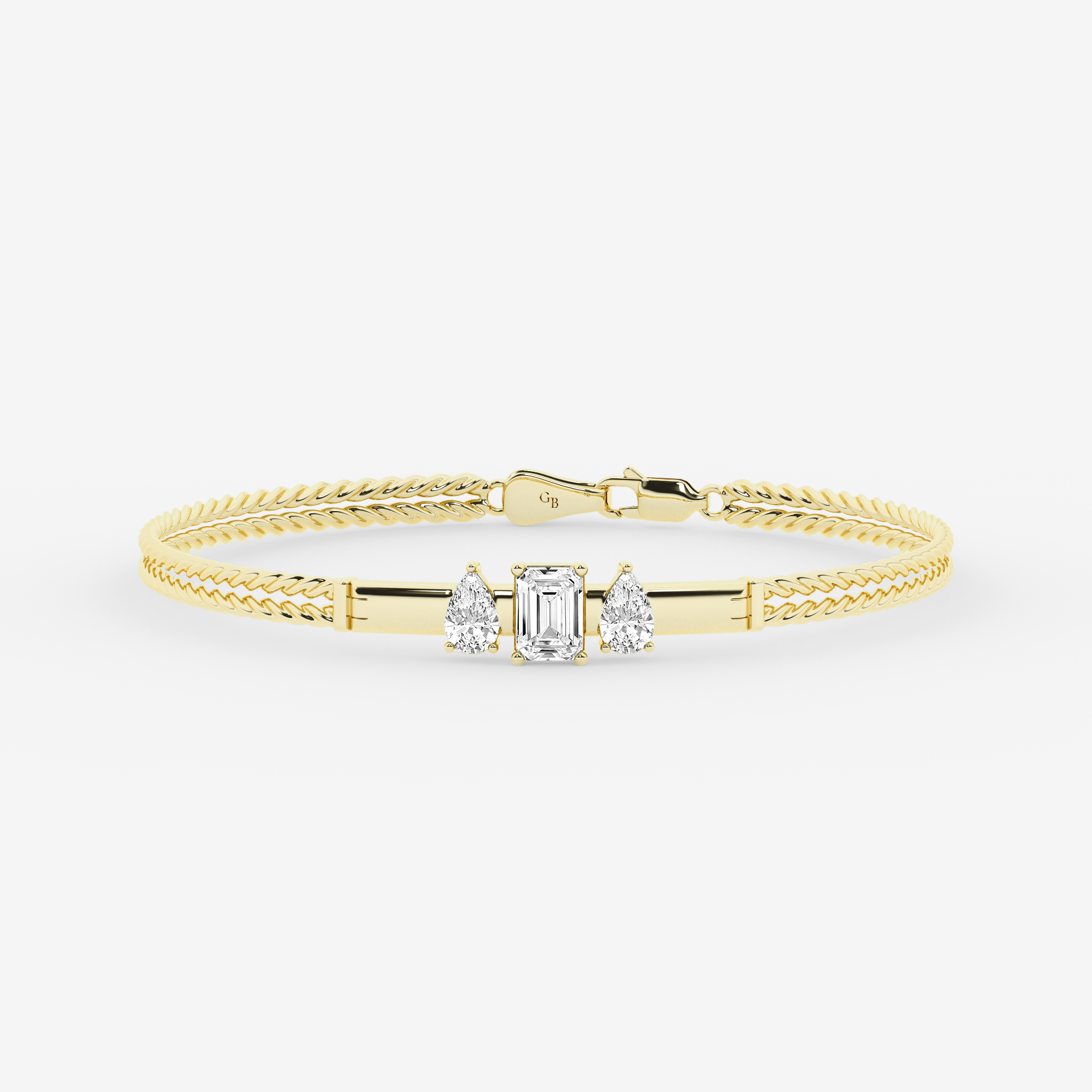 Design ID 9373 - Truly Custom 2 1/15 ctw Emerald and Pear Lab Grown Diamond Fashion Bracelet