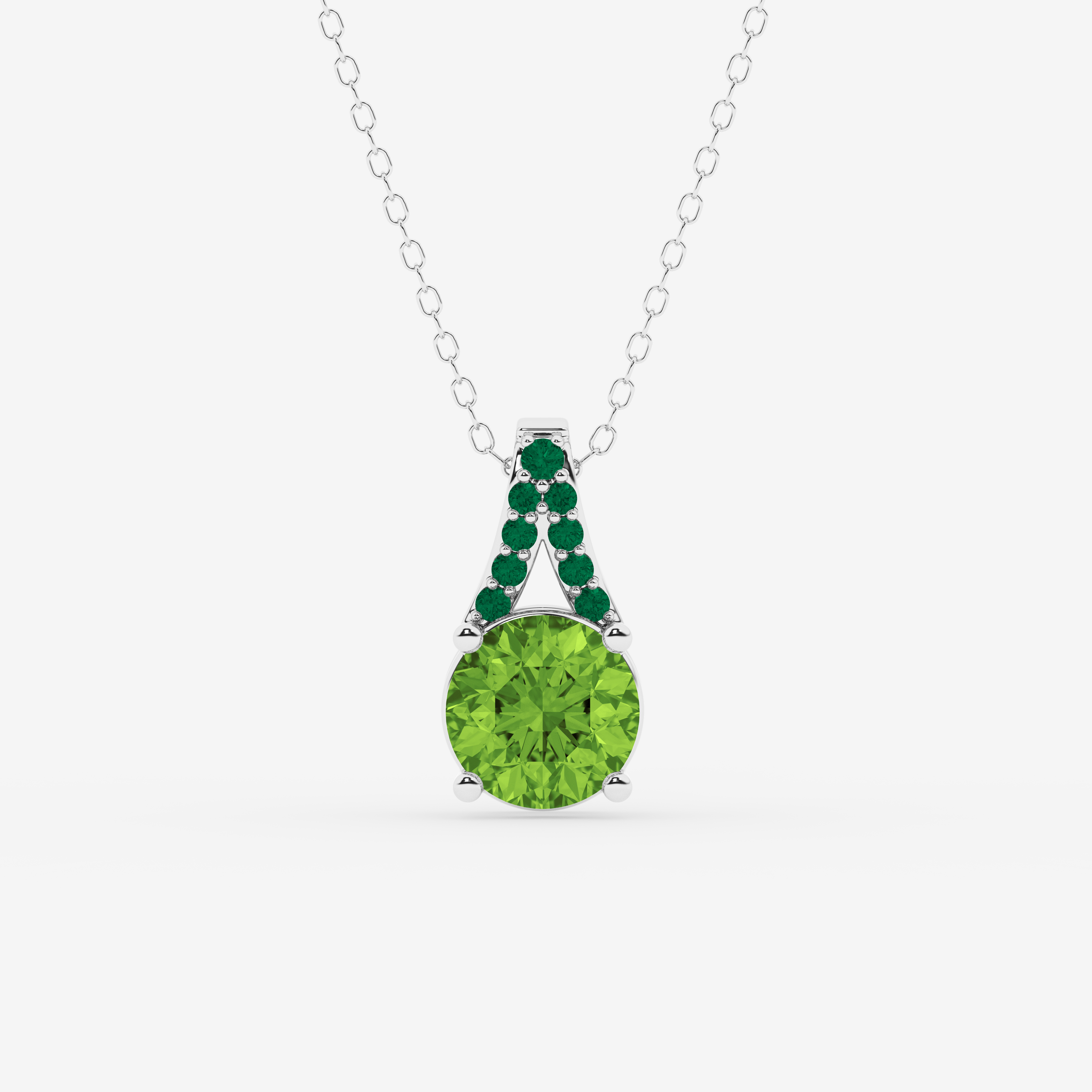 Design ID 9438 - Truly Custom 8 x 8 mm Round Shape Created Peridot Fashion Necklace Necklaces