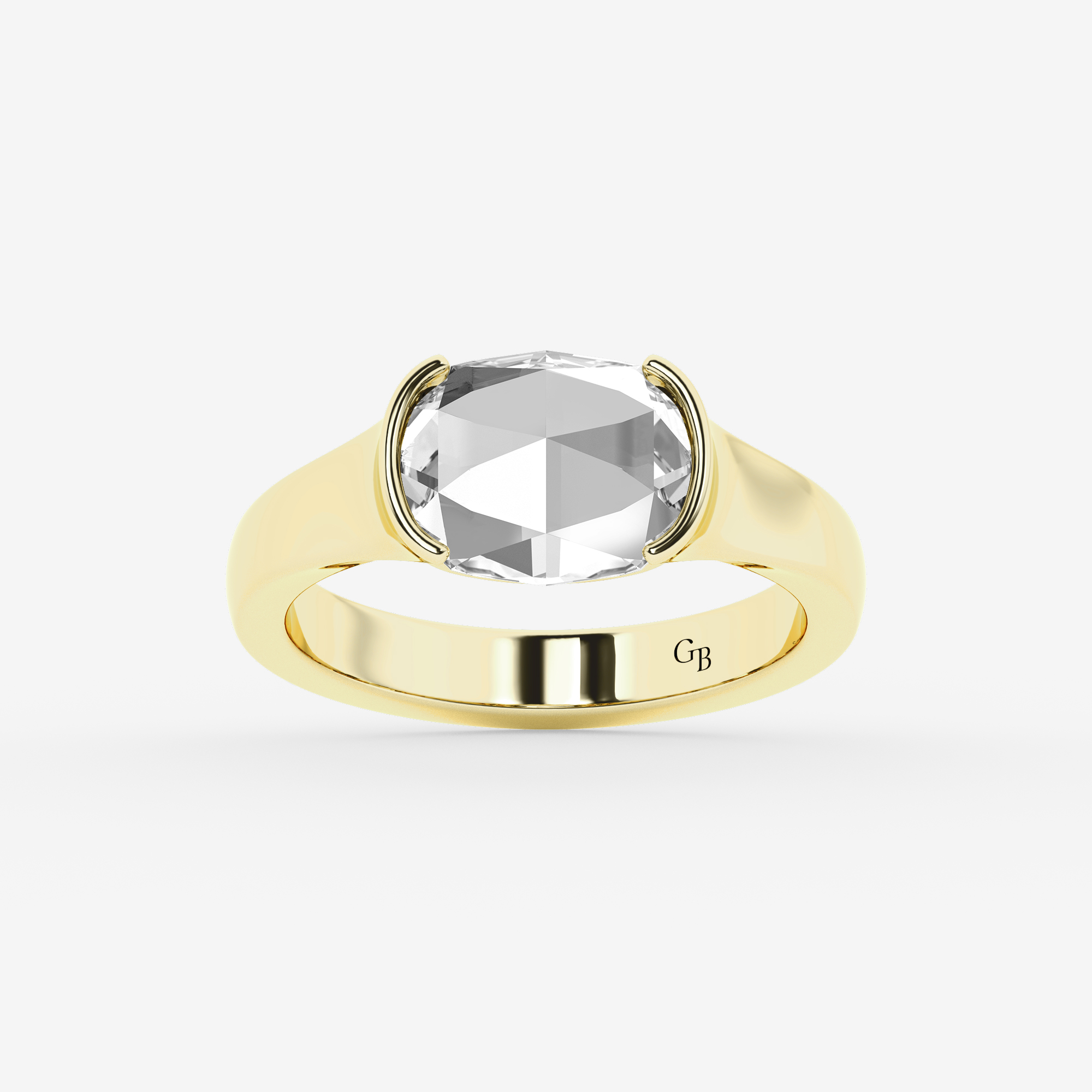 Design ID 9658 - Truly Custom 1 1/2 ctw Elongated Cushion Rose Cut Lab Grown Diamond Solitaire Engagement Ring