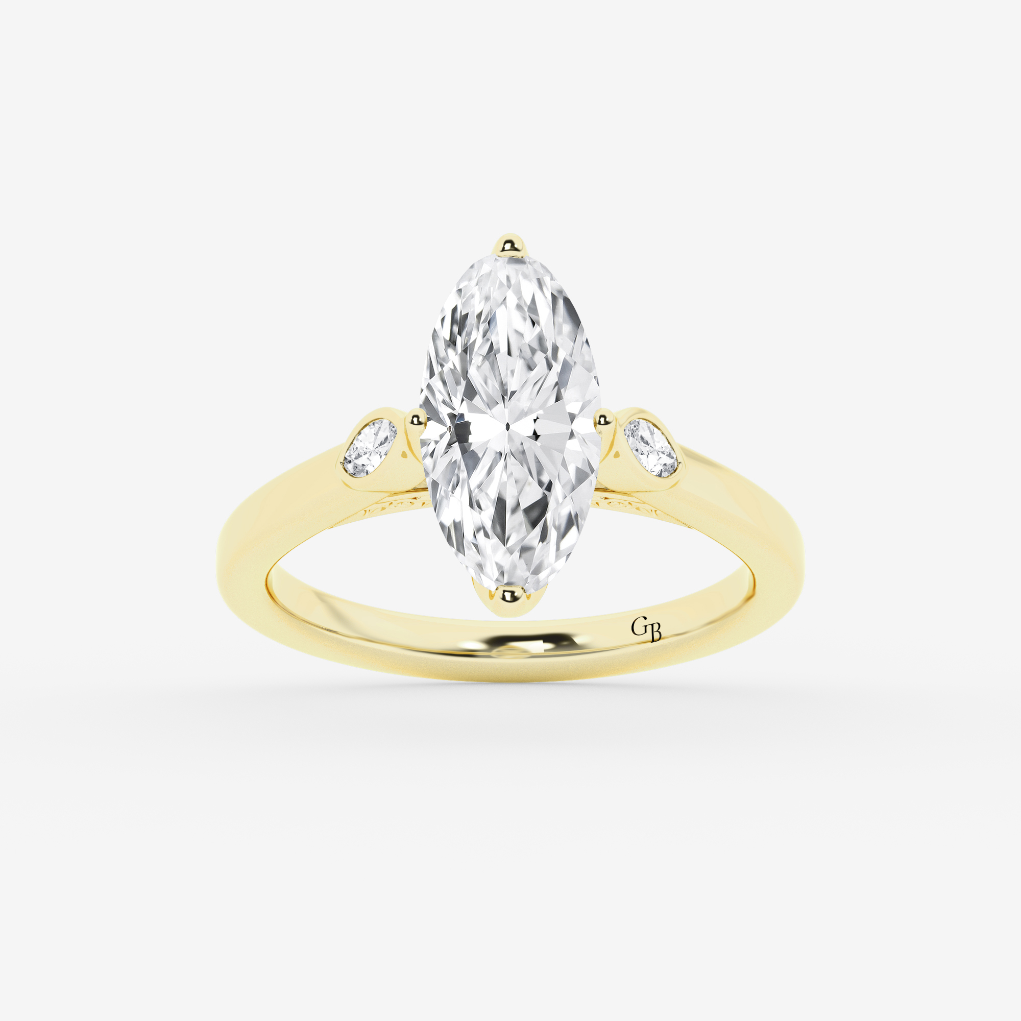 Design ID 9991 - Truly Custom 2 1/8 ctw Moval Lab Grown Diamond Three Stone Engagement Ring