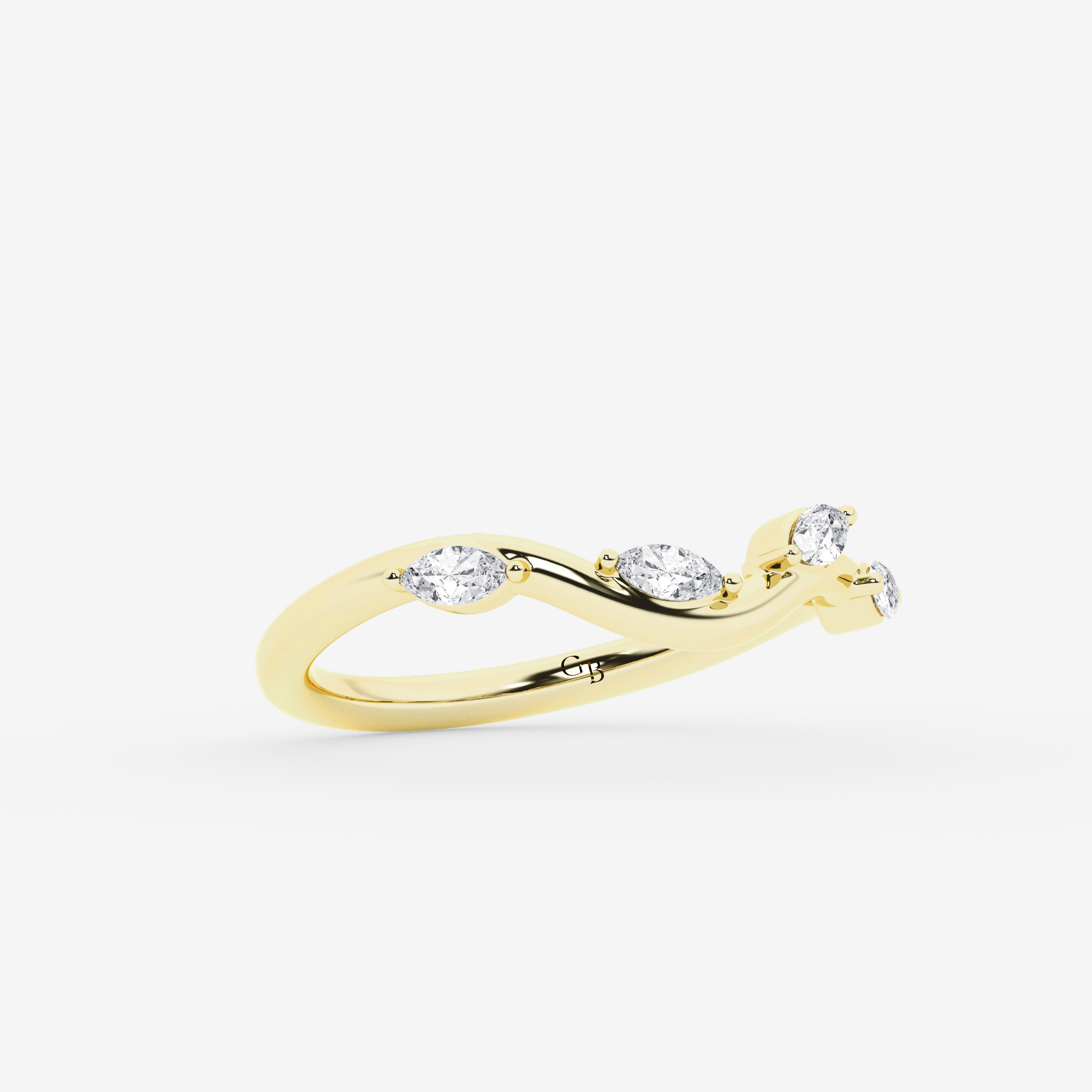 Design ID 10826 - Truly Custom 2 ctw Marquise Lab Grown Diamond and Marquise & Round Shape Created Emerald Side Stone Engagement Ring