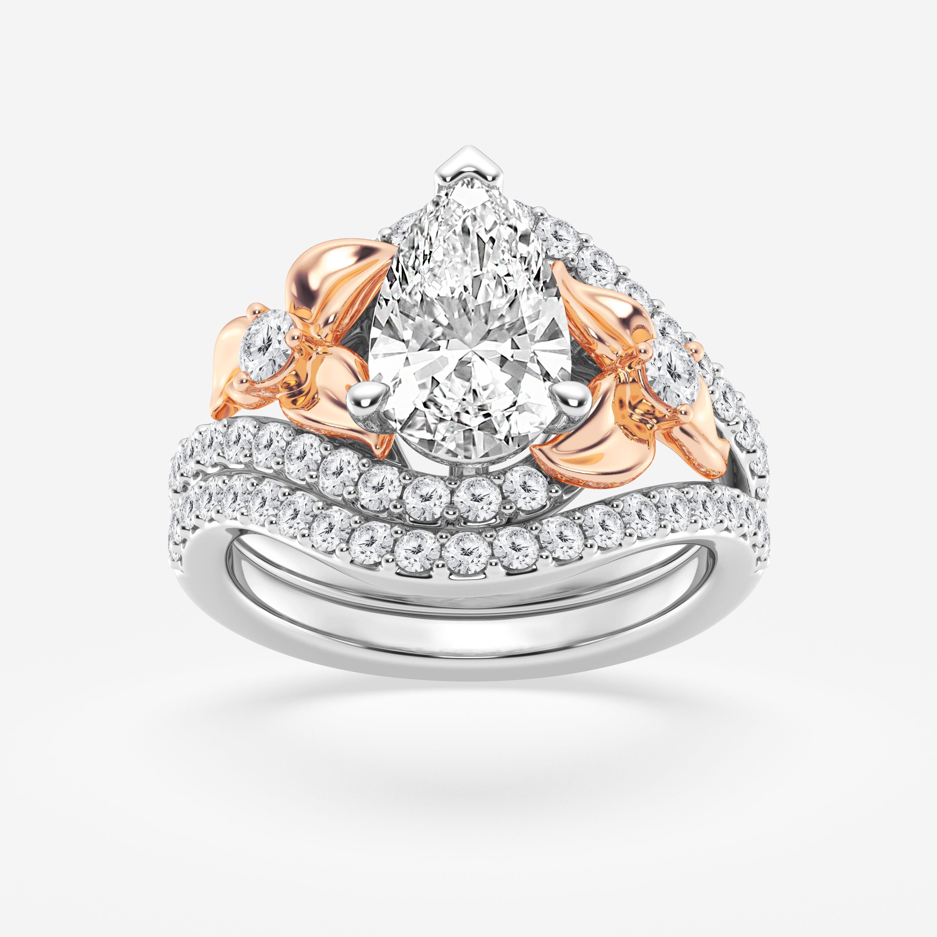 Design ID 3415 - 2 3/8 ctw Pear Lab Grown Diamond Truly Custom Engagement Ring