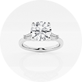 Solitaire Engagement Rings with Side Accents
