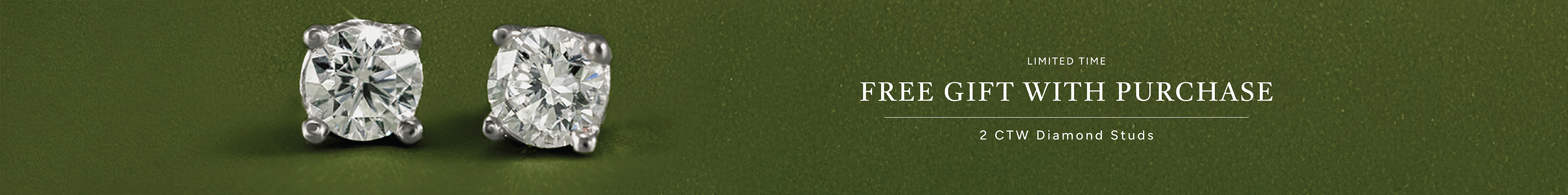 Free 2ctw diamond studs with $3,000+ purchase.