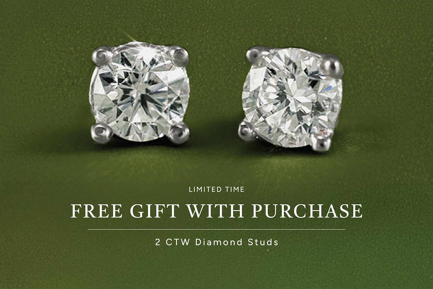 Free 2ctw diamond studs with $3,000+ purchase.