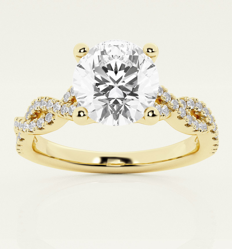 Solitaire with Side Stones Diamond Engagement Ring