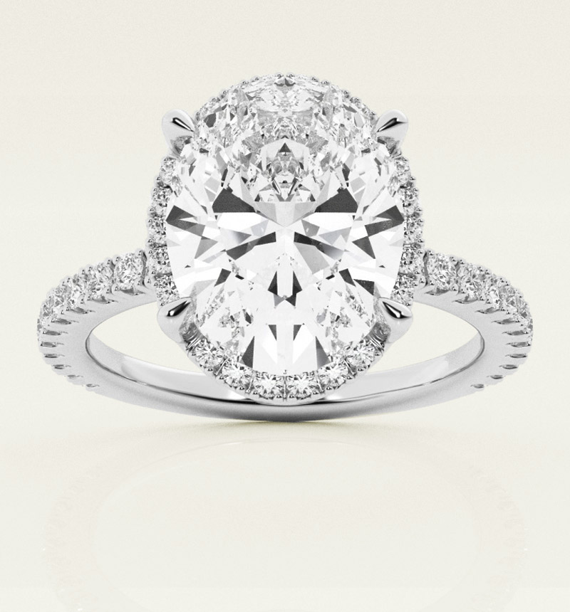 Halo Lab Diamond Engagement ring
