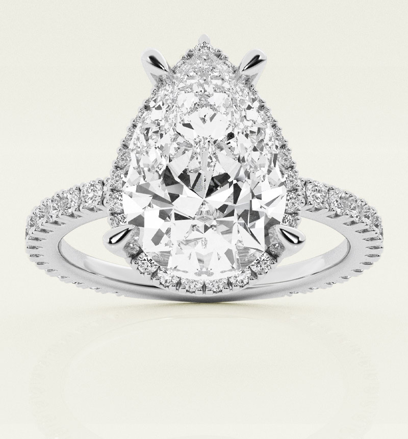 Pear lab grown diamond engagement rings