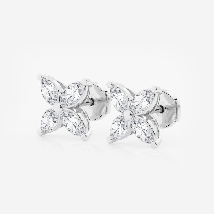 Marquise Flower Stud Earrings