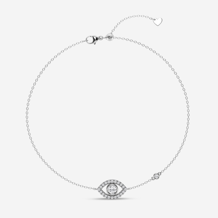 Additional Image 1 for  1/2 ctw Round Lab Grown Diamond Evil Eye Anklet