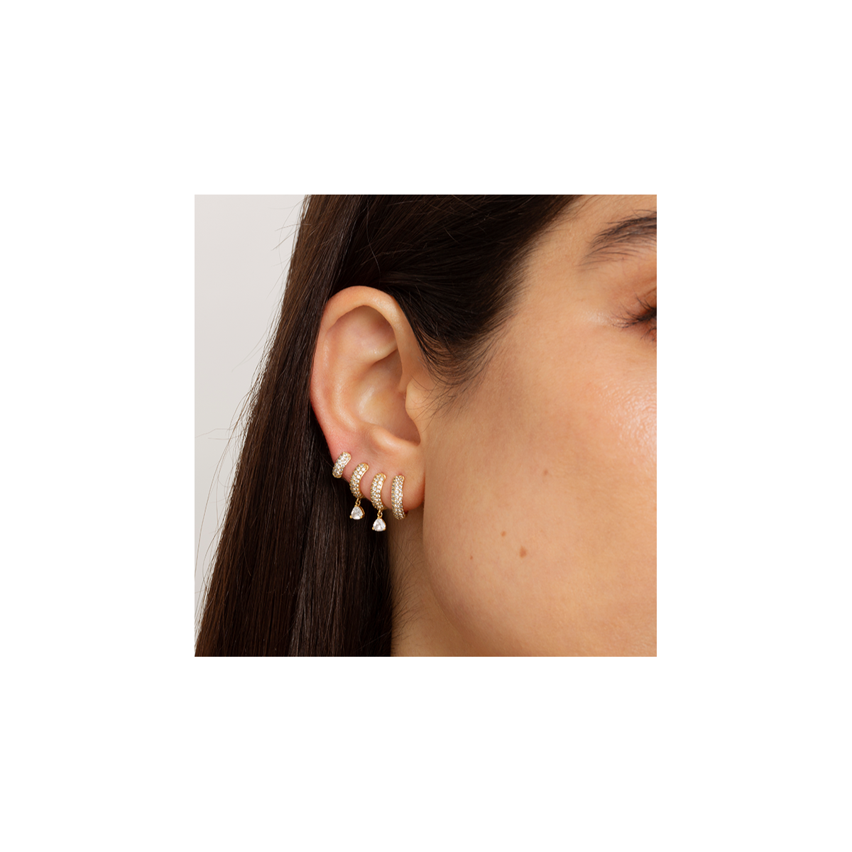 Additional Image 3 for  näas Bombë 2/5 ctw Trillion Lab Grown Diamond Huggie Hoop Earrings