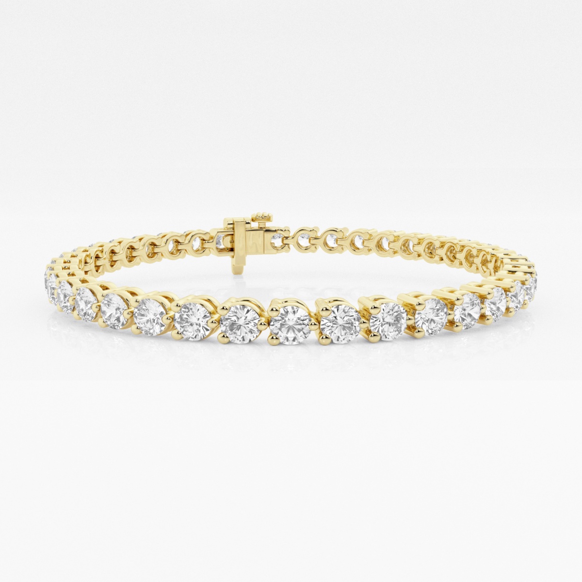 product video for 7 ctw Round Lab Grown Diamond Three-Prong Tennis Bracelet - 7 Inches