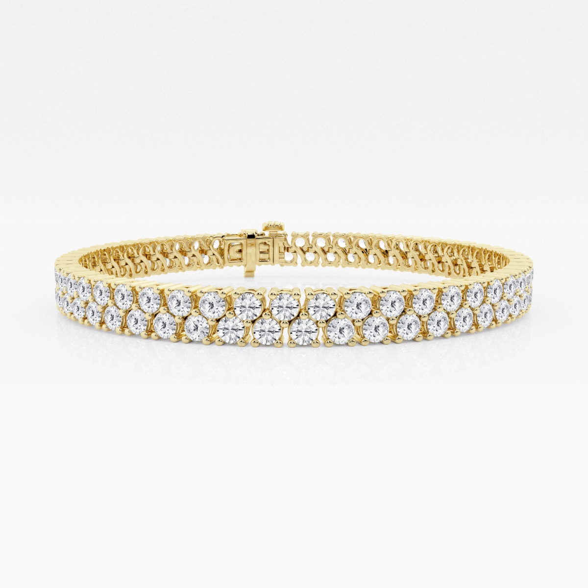 10 ctw Round Lab Grown Diamond Double Row Fashion Bracelet - 7.25 Inches