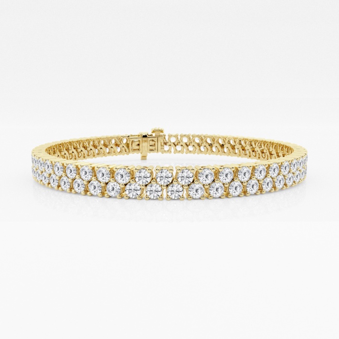 10 ctw Round Lab Grown Diamond Double Row Fashion Bracelet - 7.25 Inches