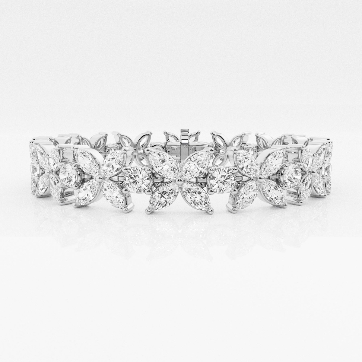 17 7/8 ctw Marquise Lab Grown Diamond Flower Fashion Bracelet - 7 Inches