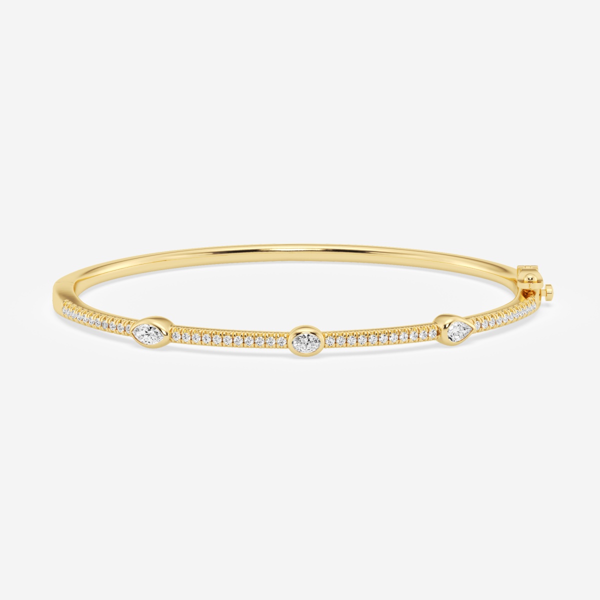 Lab Grown Diamond Channel-Set Bangle Bracelet in 14k Yellow Gold (3 ct. tw.)