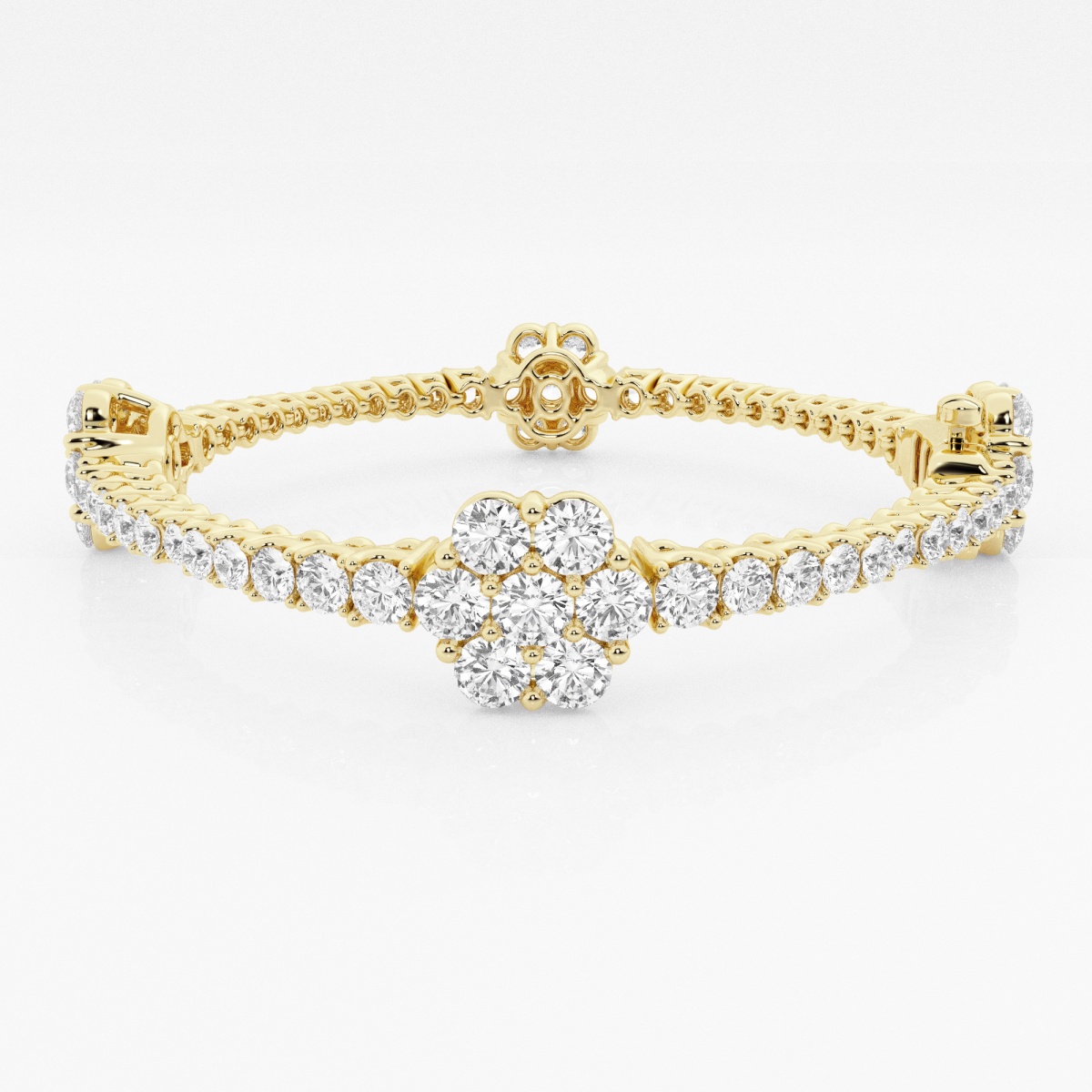 product video for 7 ctw Round Lab Grown Diamond Shared Prong Fashion Bracelet - 7 Inches