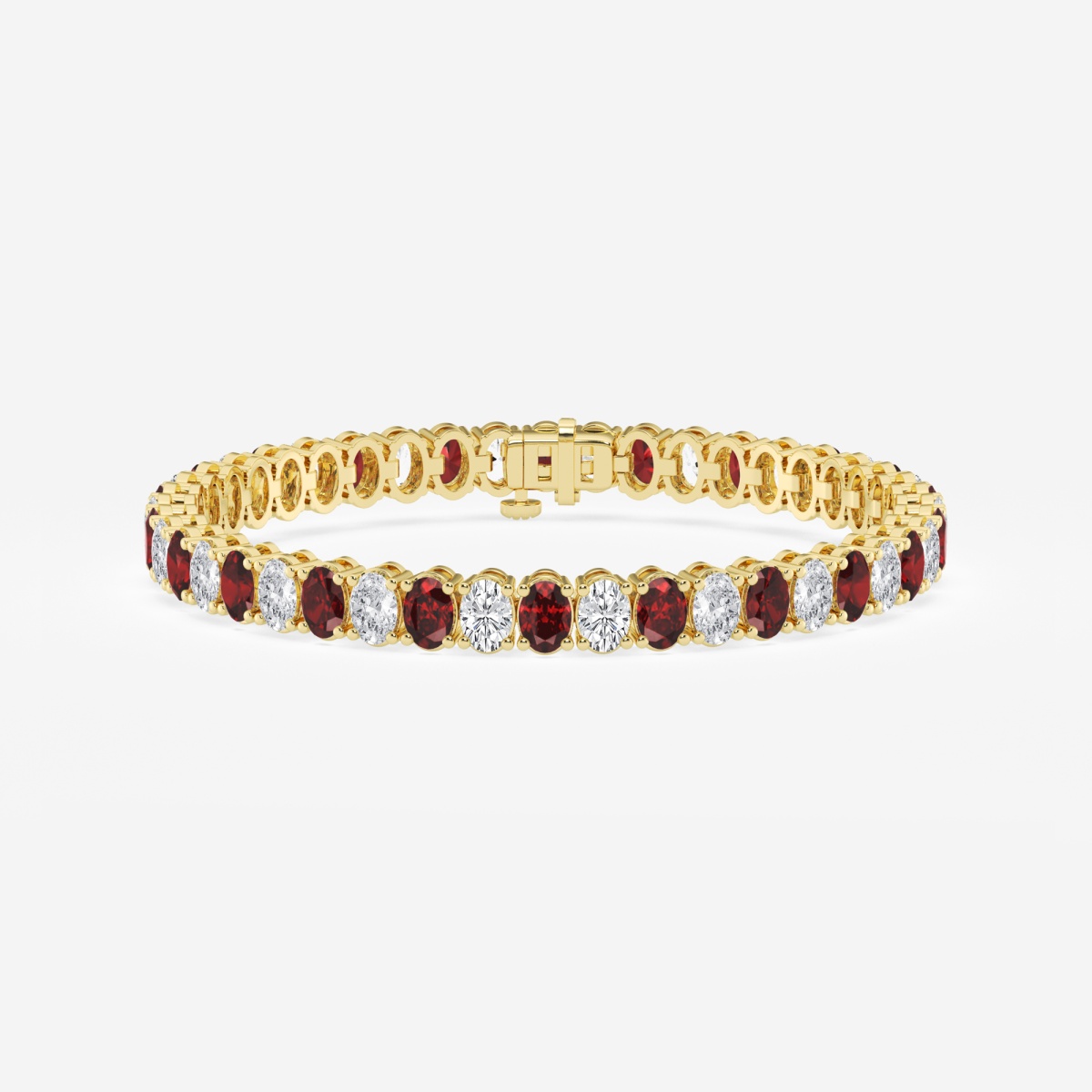 Ruby tennis bracelet hot sale yellow gold