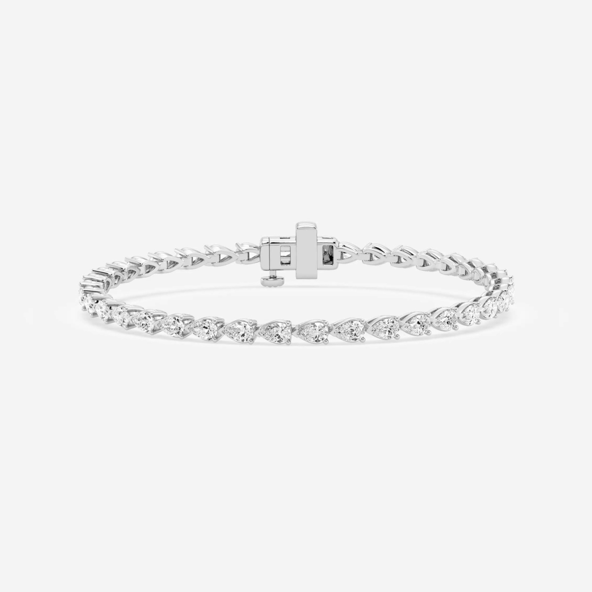 5 ctw Pear Lab Grown Diamond East-West Tennis Bracelet - 7 Inches ...