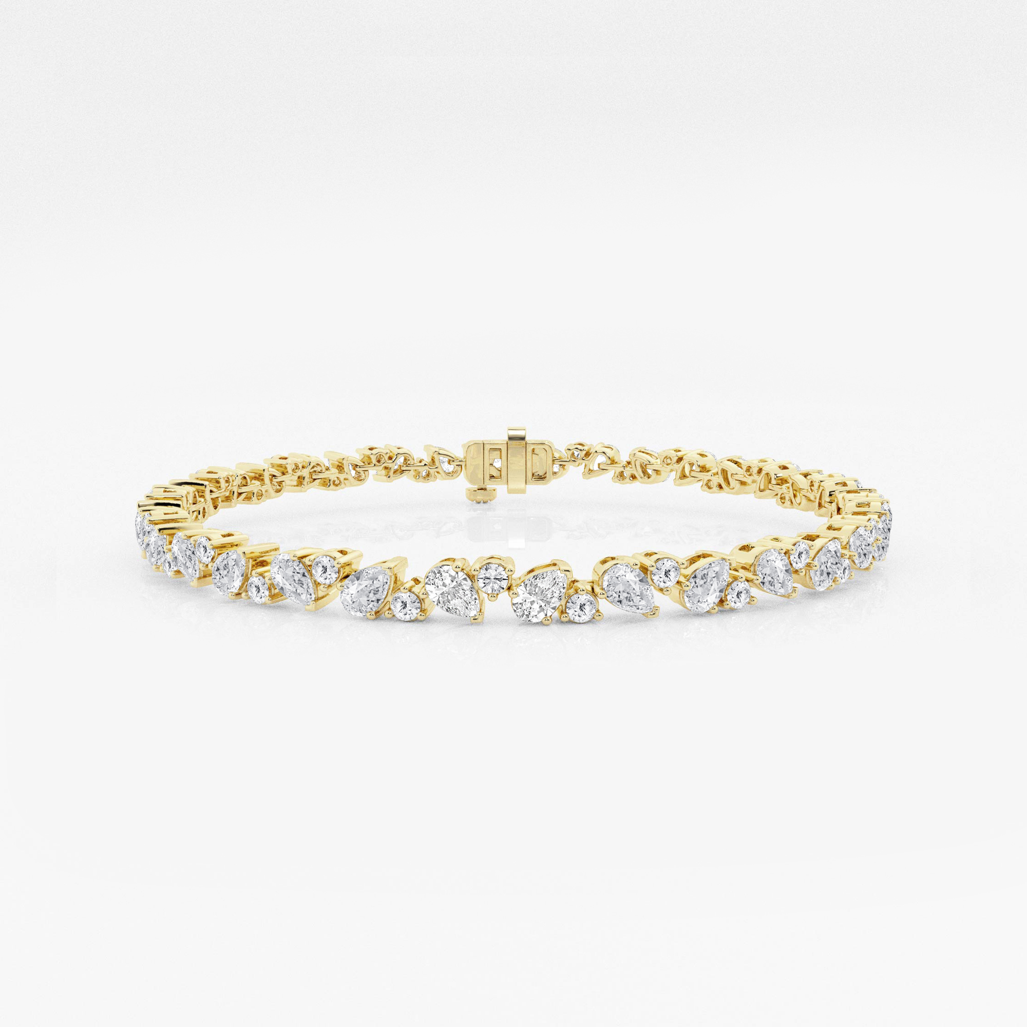 4 1/2 ctw Round and Pear Lab Grown Diamond Alternating Fashion Bracelet ...