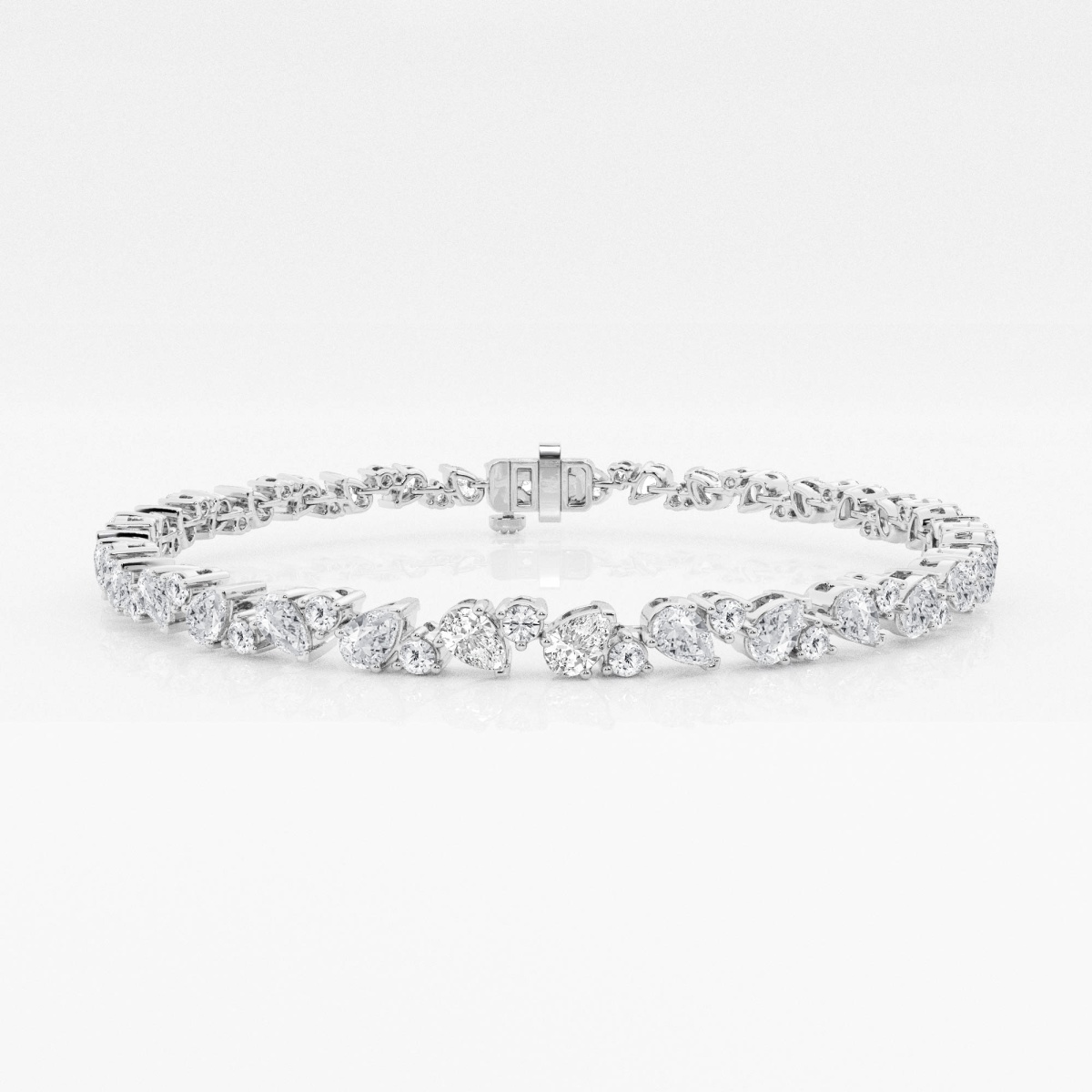 4 1/2 ctw Round and Pear Lab Grown Diamond Alternating Fashion Bracelet - 7 Inches