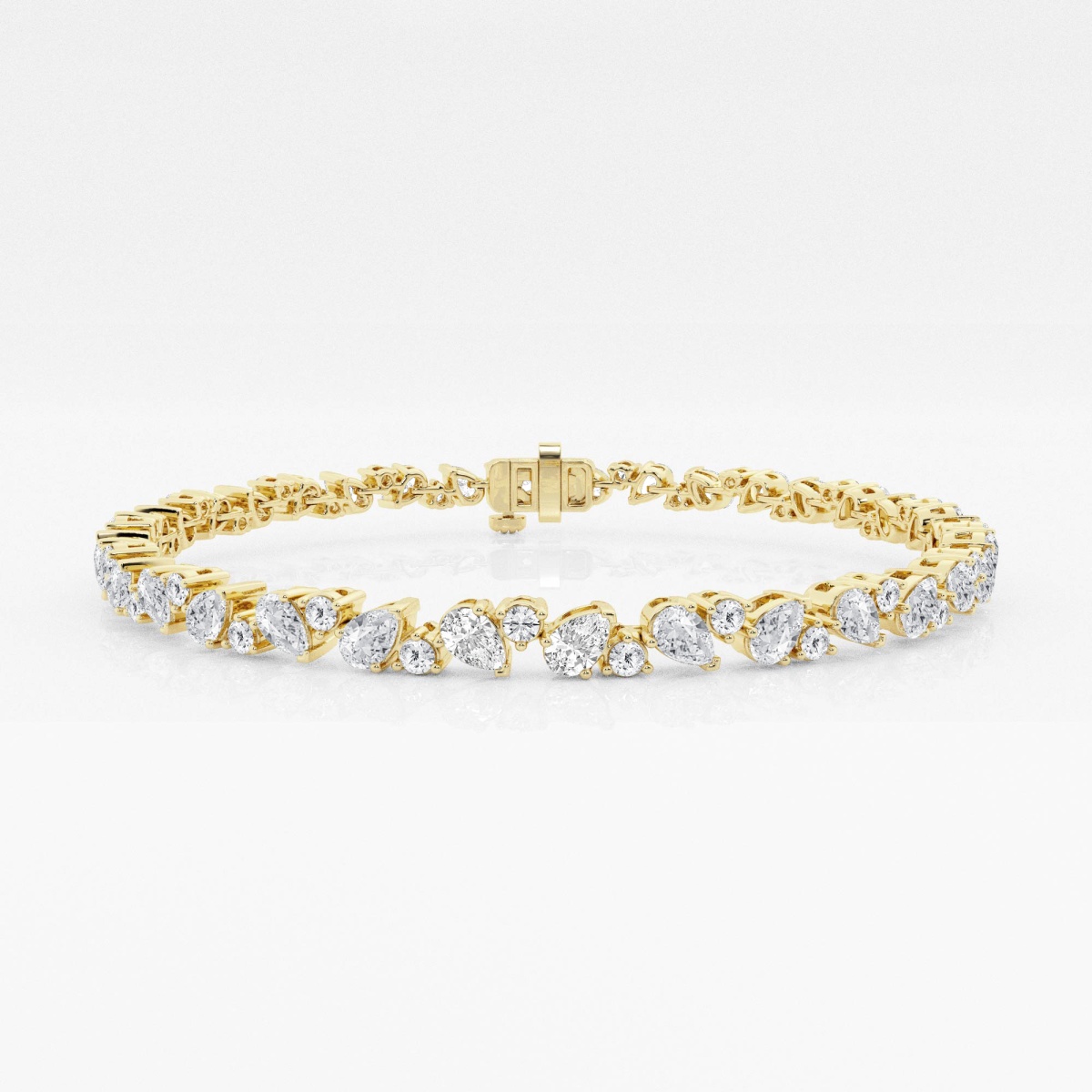 4 1/2 ctw Round and Pear Lab Grown Diamond Alternating Fashion Bracelet ...