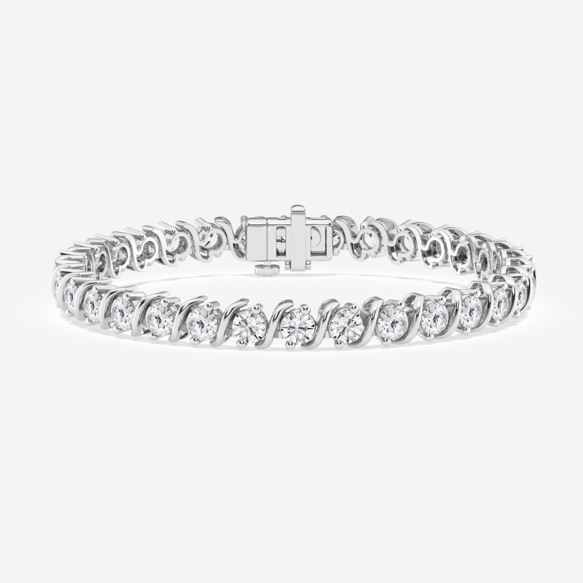 7 ctw Round Lab Grown Diamond S Tennis Bracelet - 7 Inches - Grownbrilliance