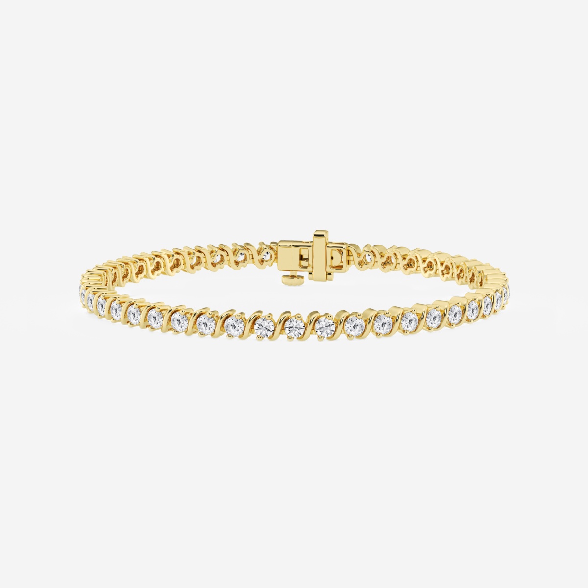 3 ctw Round Lab Grown Diamond S Tennis Bracelet - 8 Inches