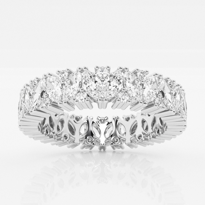 2 1/2 ctw Marquise and Round Lab Grown Diamond Alternating Eternity Band - 4.8mm Width
