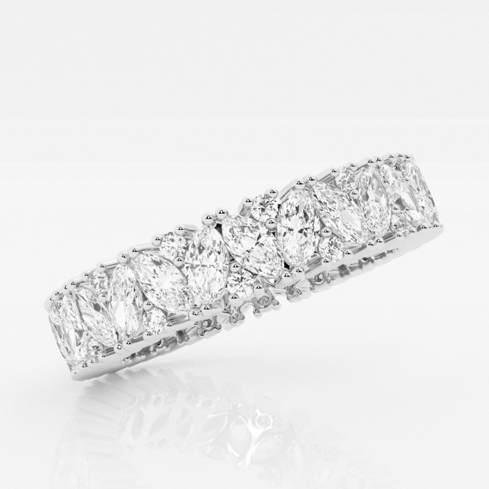 Additional Image 1 for  2 1/2 ctw Marquise and Round Lab Grown Diamond Alternating Eternity Band - 4.8mm Width