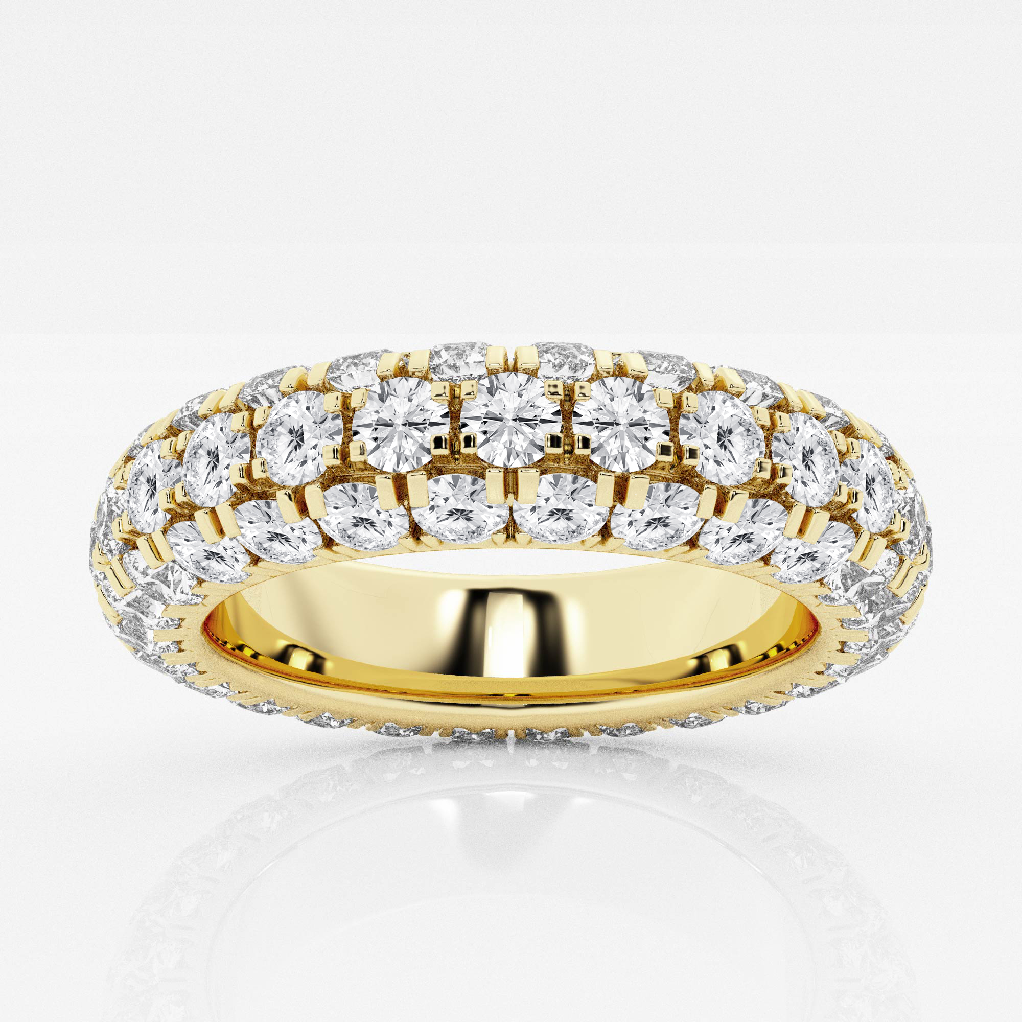 3 ctw Domed Round Lab Grown Diamond Eternity Band - 4.8mm Width ...