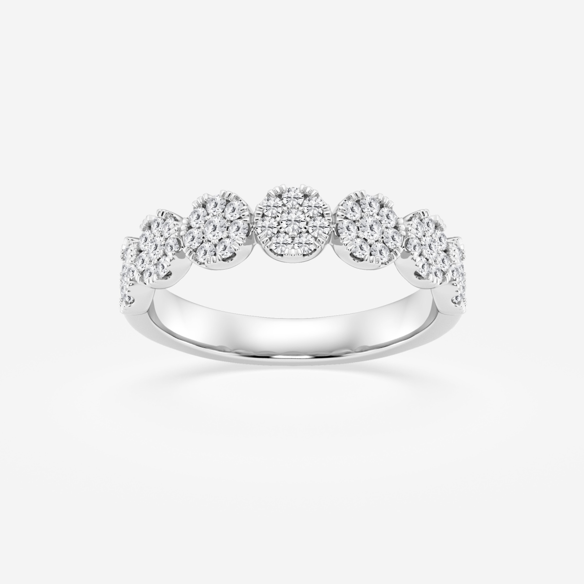 1/2 ctw Round Lab Grown Diamond Cluster Stackable Ring