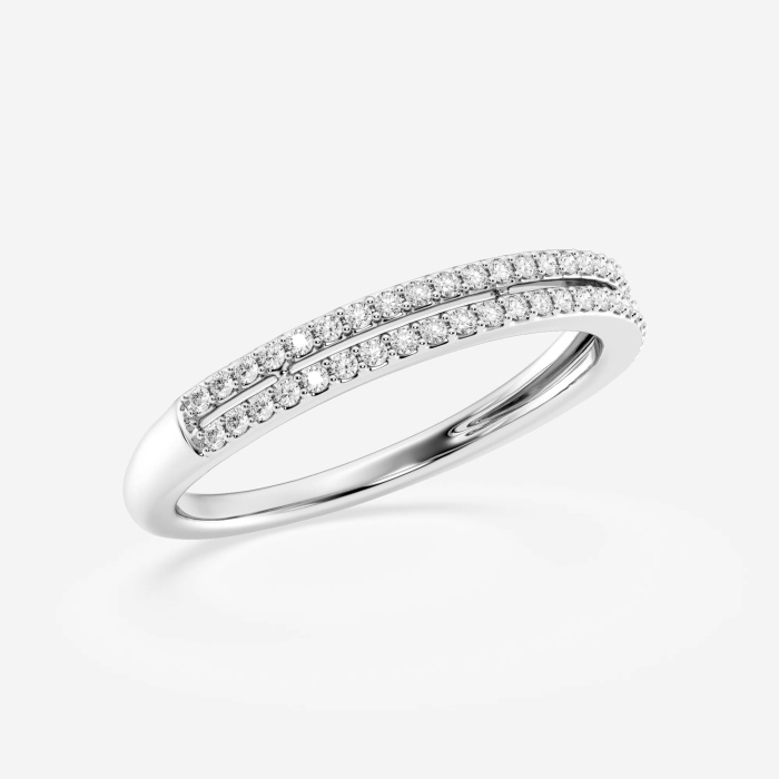 1/4 ctw Round Lab Grown Diamond Double Row Stackable Ring