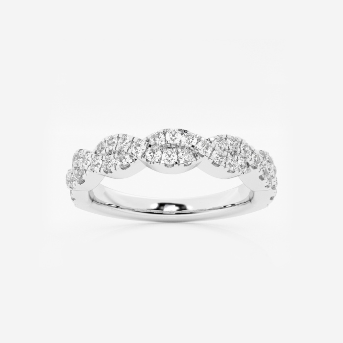 1/2 ctw Round Lab Grown Diamond Infinity Twist Wedding Band