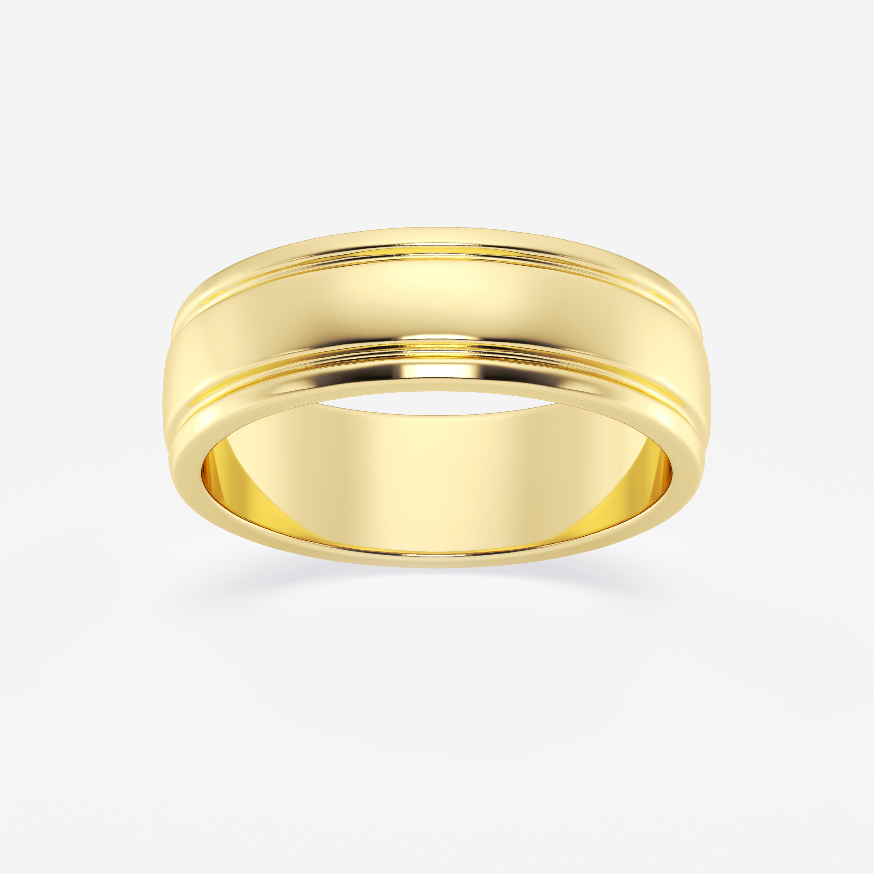 7mm High Polish Inlay Wedding Band - Grownbrilliance