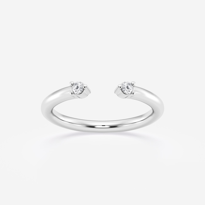 1/10 ctw Round Lab Grown Diamond Open Two Stone Wedding Band