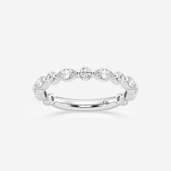 5/8 ctw Round and Marquise Lab Grown Diamond Floating Wedding Band