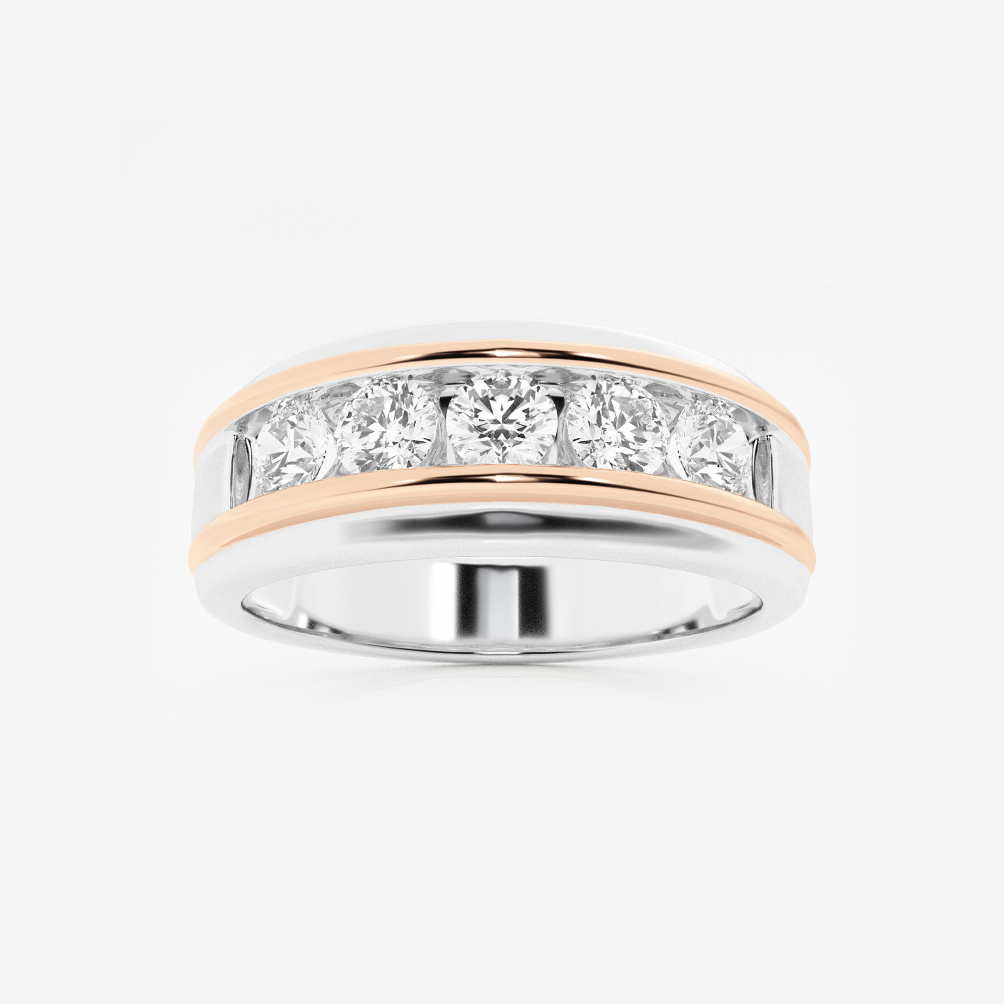 1 ctw Round Lab Grown Diamond Mens Channel Set Wedding Band