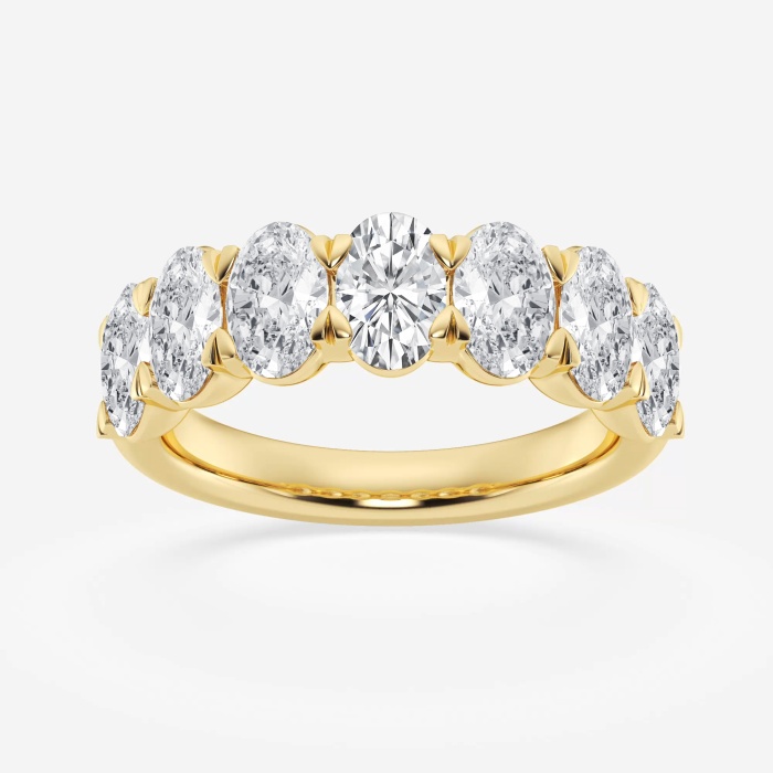 3 ctw Oval Lab Grown Diamond Seven-Stone Anniversary Band - Grownbrilliance