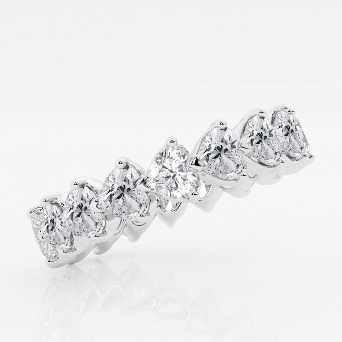 Additional Image 1 for  3 5/8 ctw Floating Heart Lab Grown Diamond Eternity Band - 4.8mm Width