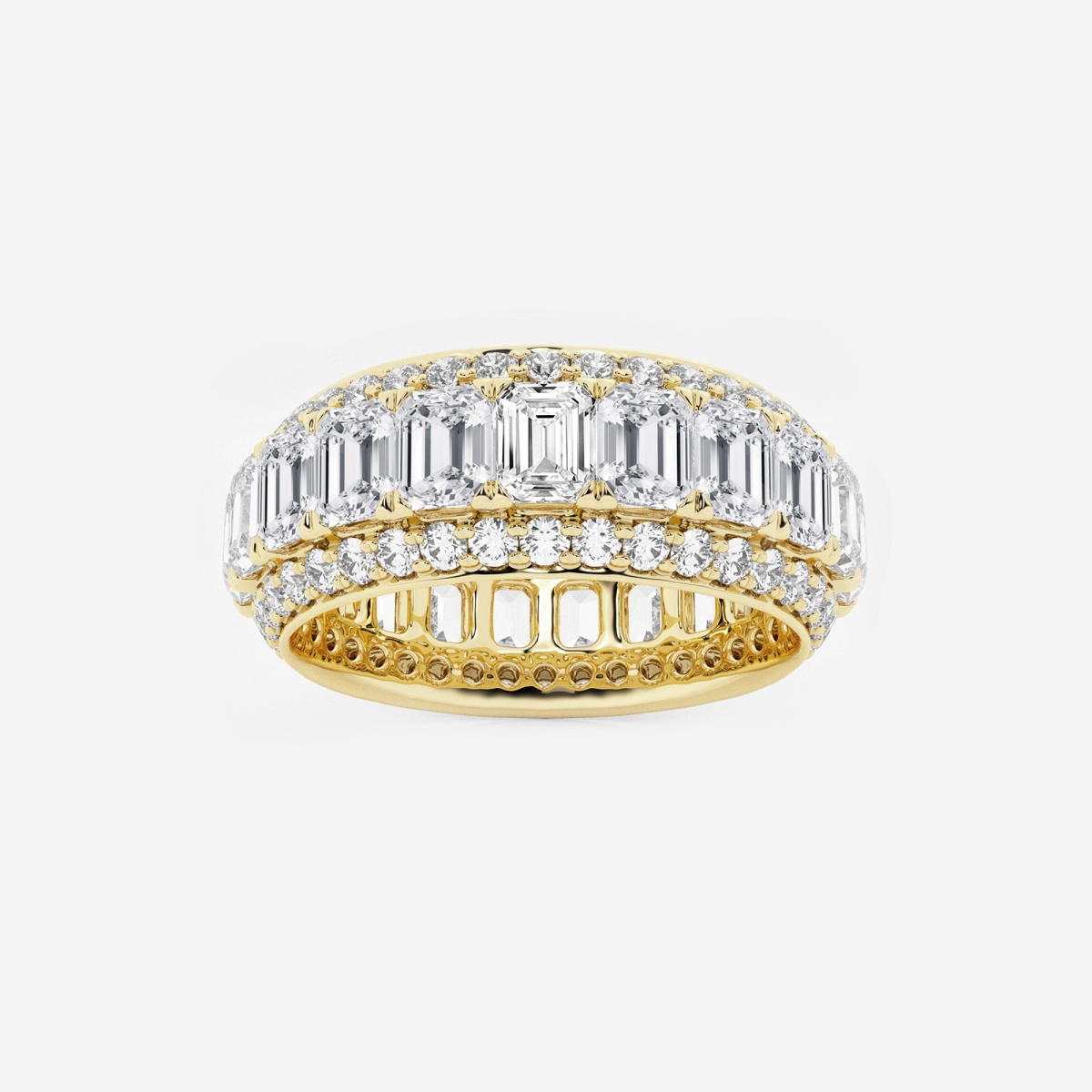 Lexi 5 ctw Framed Emerald and Round Lab Grown Diamond