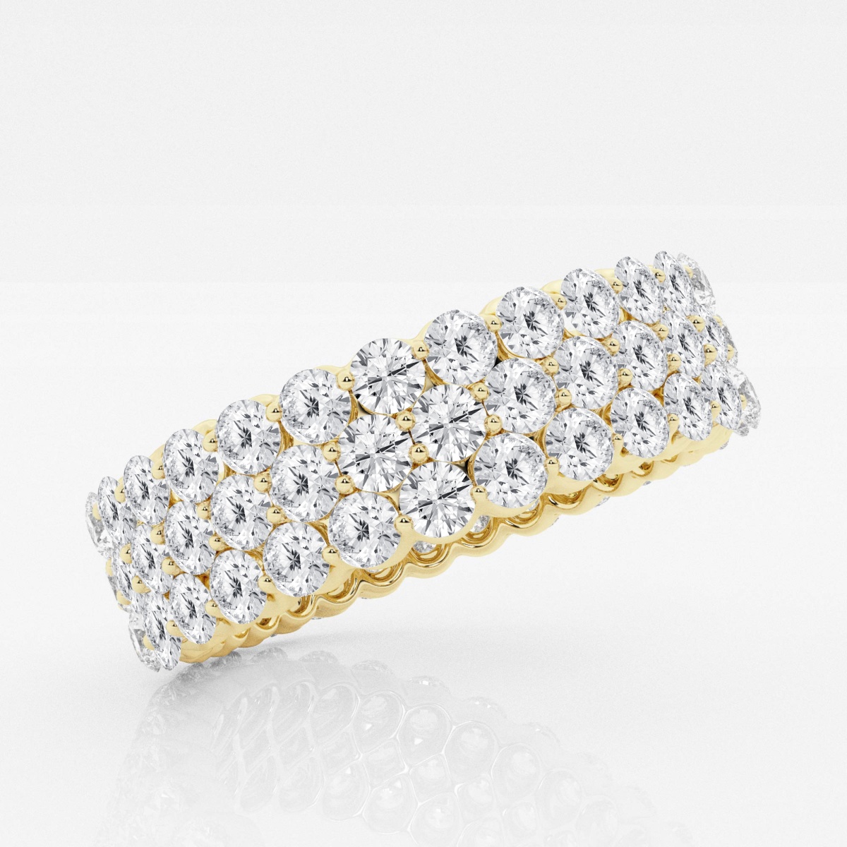 Additional Image 1 for  3 ctw Multi Row Round Lab Grown Diamond Eternity Band - 6mm Width