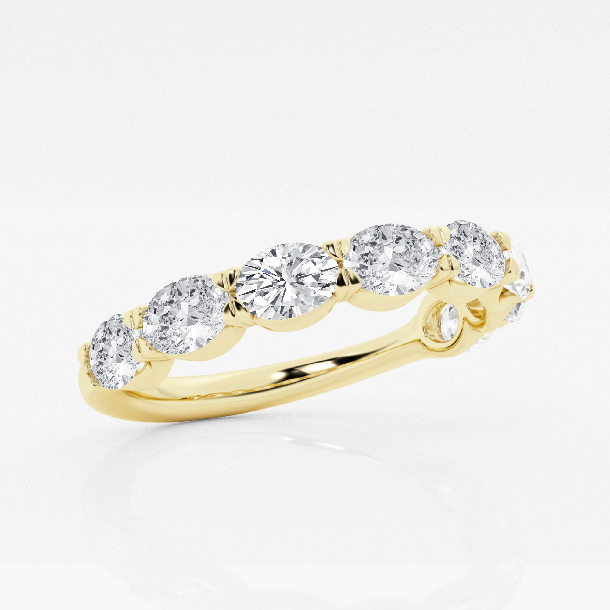 1 1/2 ctw Oval Lab Grown Diamond East-West Anniversary Band ...