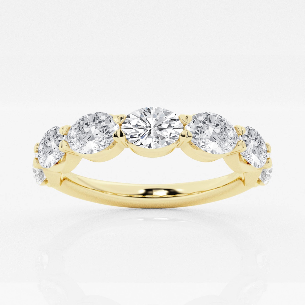 2 ctw Oval Lab Grown Diamond East-West Anniversary Band