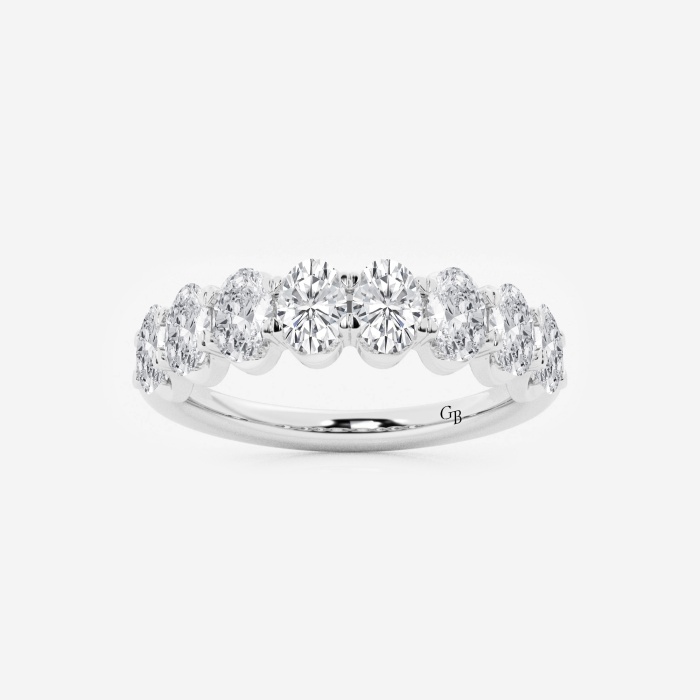 1 1/2 ctw Oval Lab Grown Diamond Anniversary Band