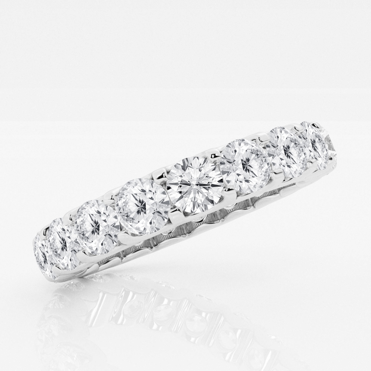 Additional Image 1 for  3 ctw U shaped Round Lab Grown Diamond Eternity Band - 3.5mm Width
