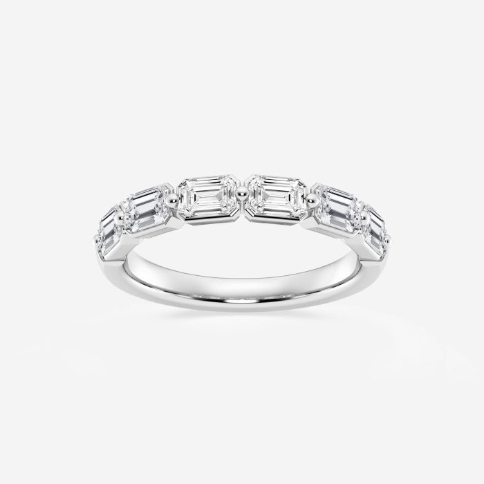 1 1/2 ctw Emerald Lab Grown Diamond Floating Anniversary Band