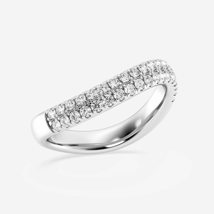 Additional Image 1 for  1/2 ctw Round Lab Grown Diamond Double Row Swirl Stackable Rings